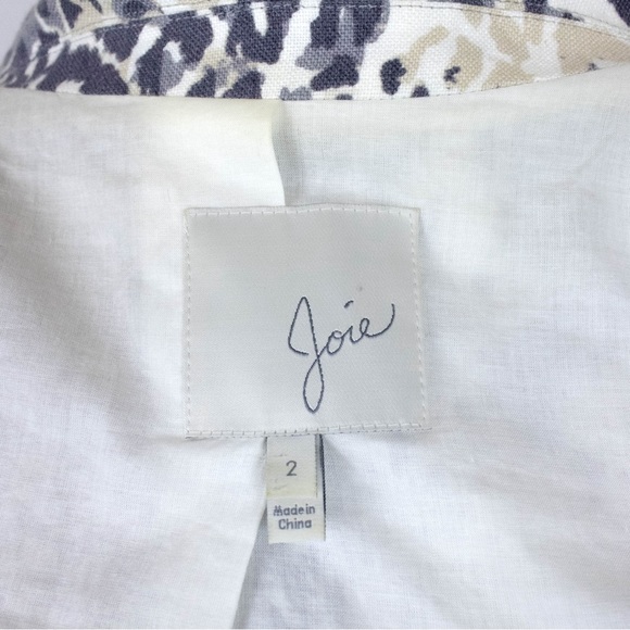 Joie Mehira Steel Gray Leopard Print Blazer - Picture 2 of 7